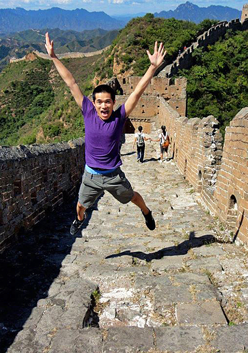 Brian Yeh, a fourth-year in economics, poses while visiting the Great Wall of China during his study abroad trip last academic year.