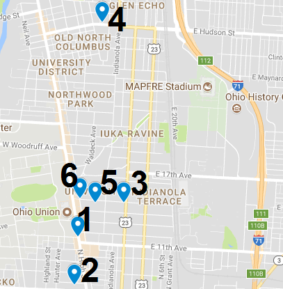 Campus area crime map Aug. 14 – 20, 2017