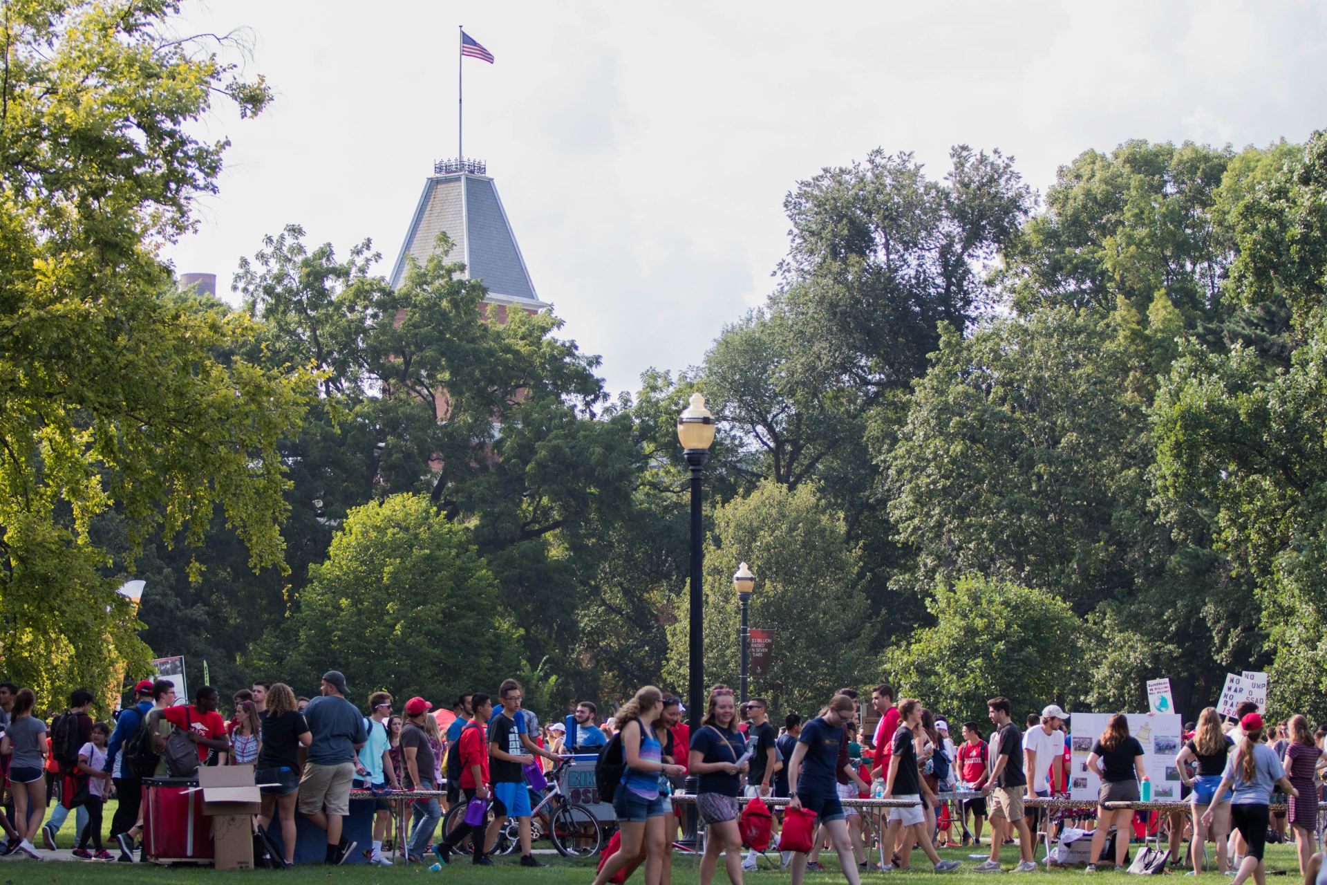 The student Involvement Fair takes place on The Oval every year during Welcome Week.