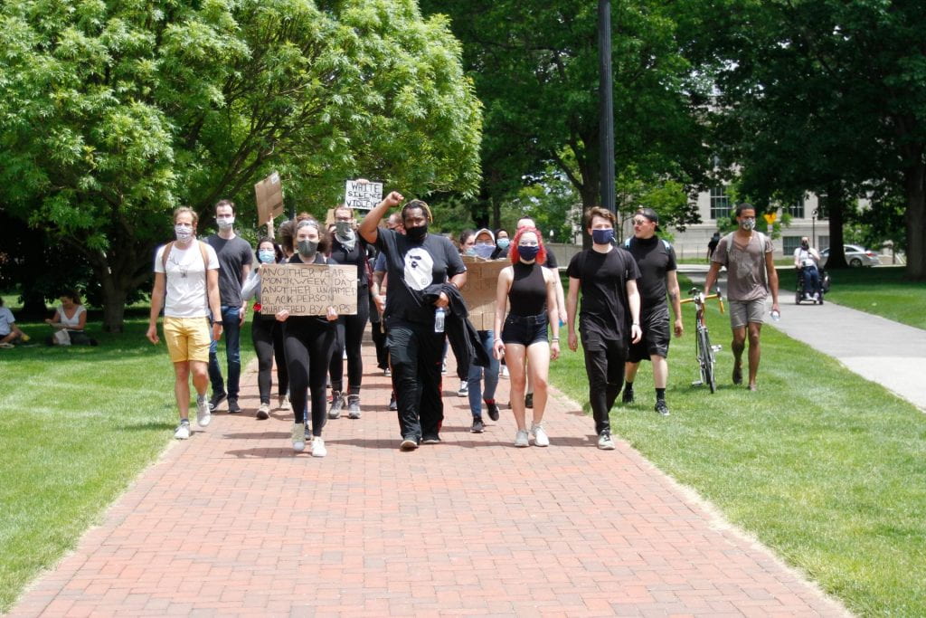 A group of protesters first moved into the Oval around 1:50 p.m. and left for Fifth Avenue around 2:13 p.m. Credit: Jack Long | Managing Editor Digital Content