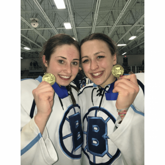 Ohio State women's hockey players Ramsey Parent and Gabby Rosenthal have played hockey together since U14 in Minnesota. Credit: Courtesy of Ramsey Parent