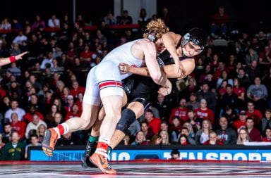 Frits Schierl takes down another wrestler from Northwestern