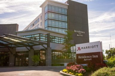 The exterior of the he Residence Inn by Marriott on Olentangy River Road.