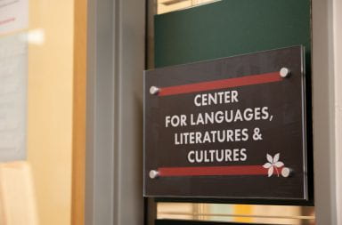 Sign for the Center for Languages, Literature and Cultures