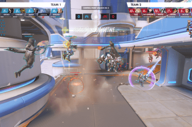 Ohio State's overwatch team activates the objective of a control point