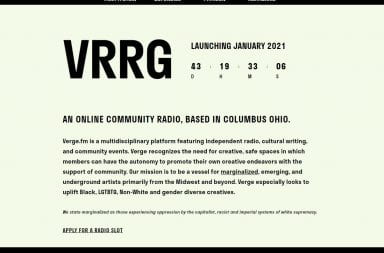 Infographic giving background on Verge.fm