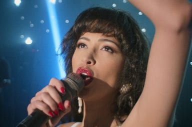 Selena sings during a performance in the Netflix show 'Selena: The Series'