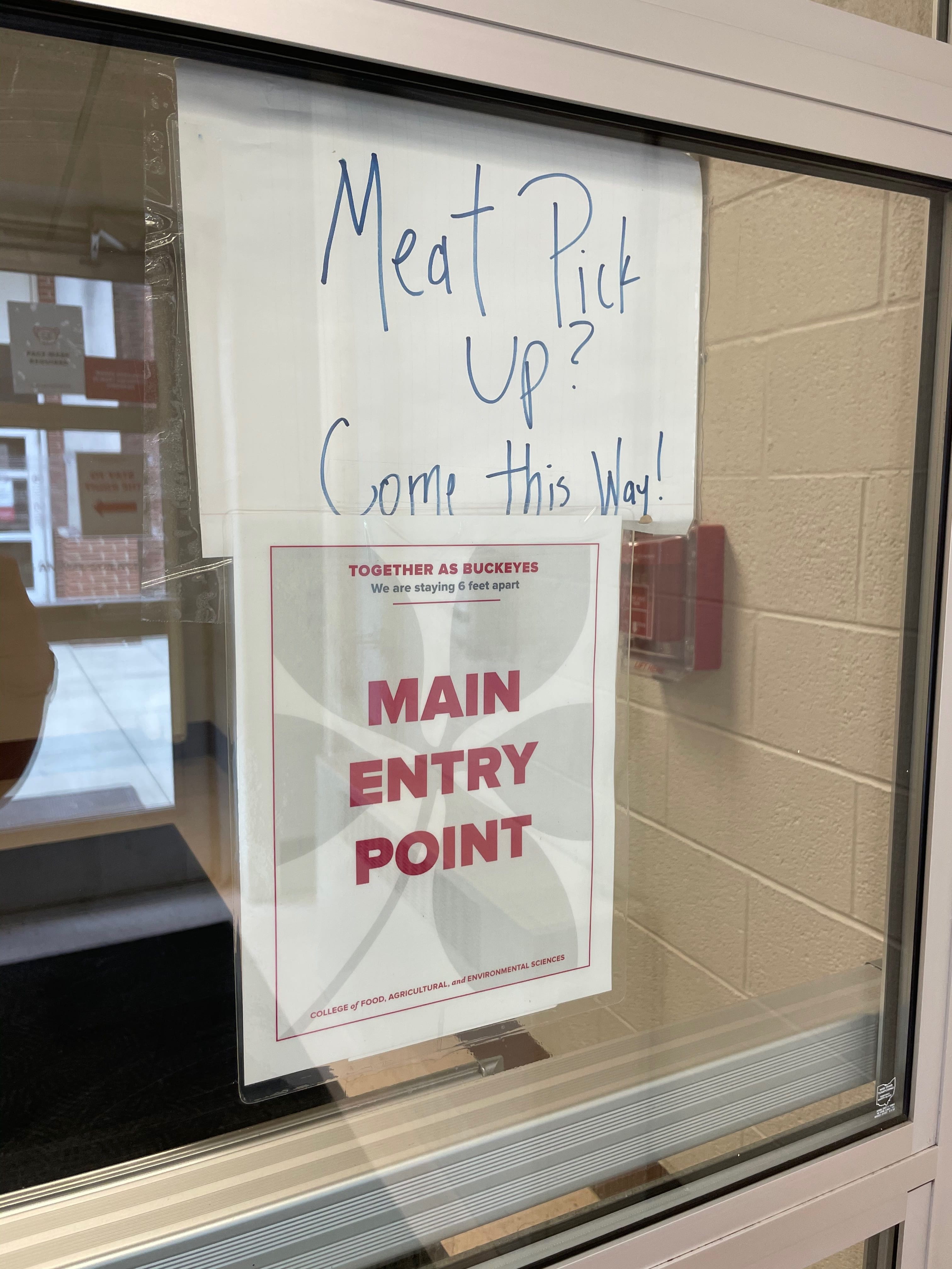 a sign inside the meat lab