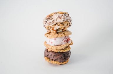 3 Ice cream sandwiches stacked on top of each other