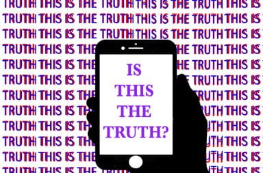 A Graphic advertising the "Is this Truth?" art gallery event