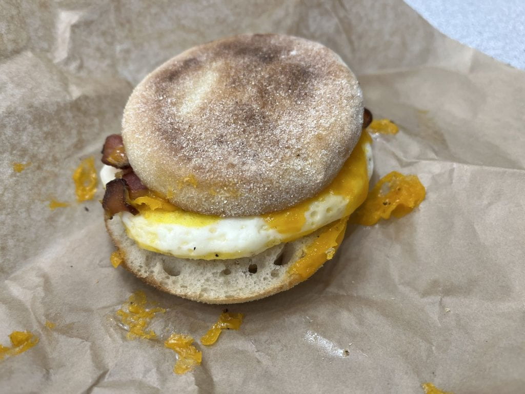 Morrill Tower breakfast sandwich. Credit: Marcus Horton | Web and Infographics Editor