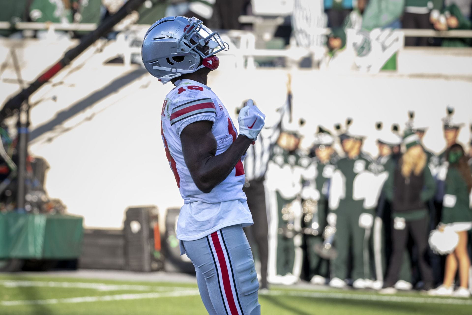 Football: 'Hopefully more touchdowns come': Harrison catches 3 TDs, rewrites Buckeyes' record books in 49-20 win at Michigan State