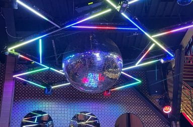 The lower-level disco ball at Good Night John Boy, located in the Short North. Credit: Grace DeRolph | Lantern Reporter