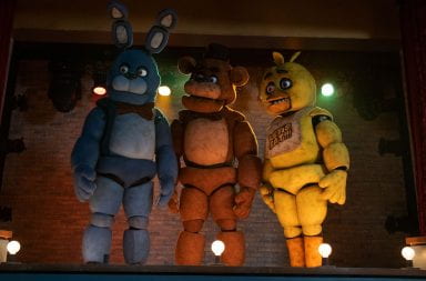 From left, Bonnie, Freddy Fazbear and Chica in "Five Nights at Freddy's." Credit: (Patti Perret/Universal Pictures/TNS)