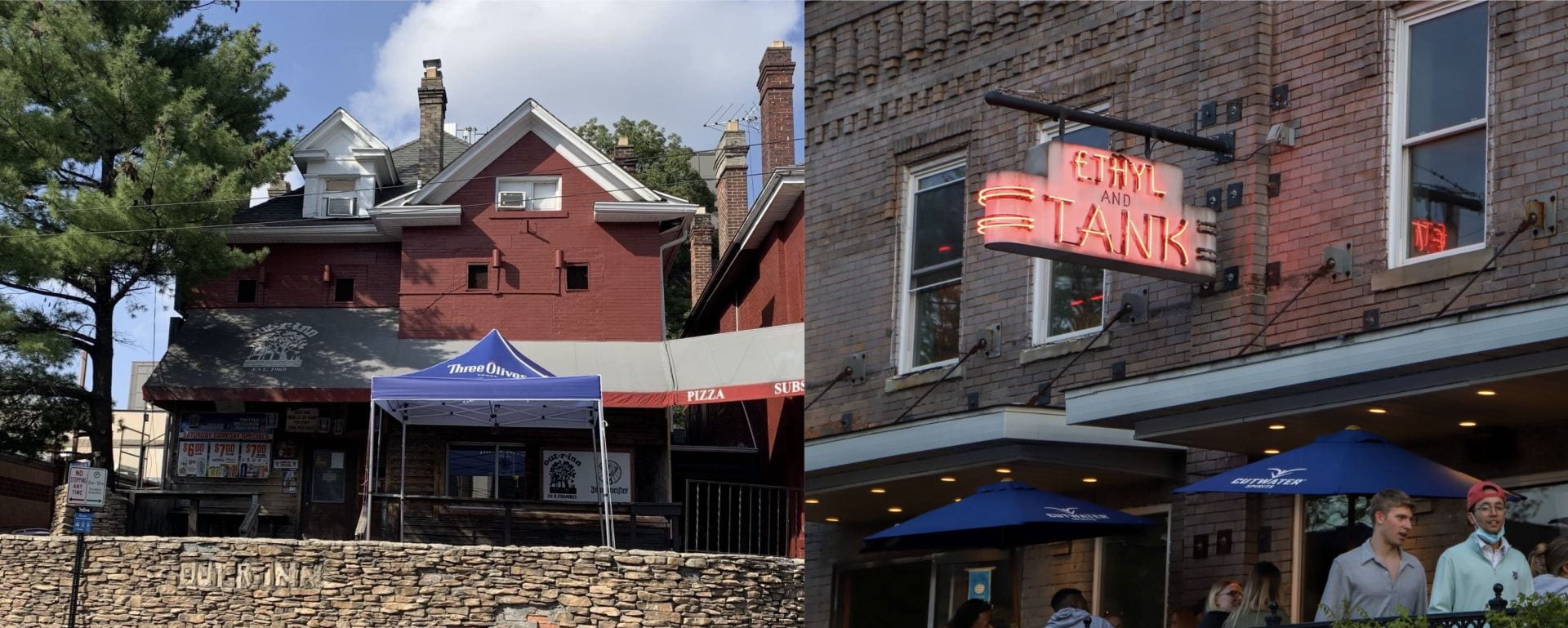 Local bars Out-R-Inn (left) and Ethyl & Tank (right) were named best North and South Campus bars, respectively, in The Lantern's 2023 "Best of OSU" polling. Credit: Mackenzie Shanklin | Lantern Files