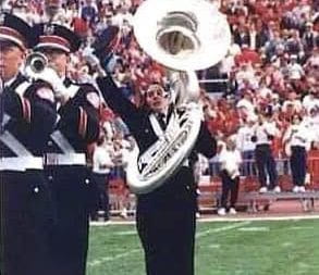 Wendy Reeves dotting her first 'I’ at the Ohio State football game against Illinois Oct. 10, 1992. Credit: Courtesy of Wendy Reeves