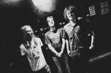 [Left to Right] Kurtis Blevins, Carter Kujawa and Hunter Moore make up screamo band Pickpocket. Credit: Chandler Moyer