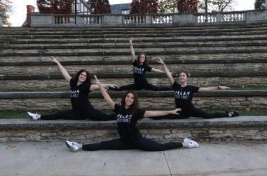 Members of Studio Dance at Ohio State show off their splits. Credit: Gabby Zembell