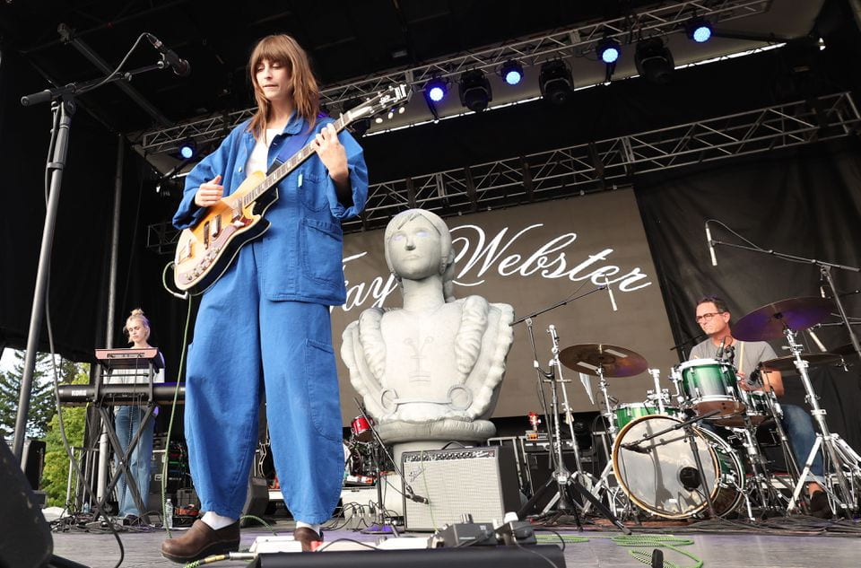 Singer Faye Webster, the second act of the Here and There Festival: Courtney Barnett, Snail Mail, Faye Webster, Hana Vu at Beak and Skiff Aug. 14, 2022. Credit: Dennis Nett (via TNS)