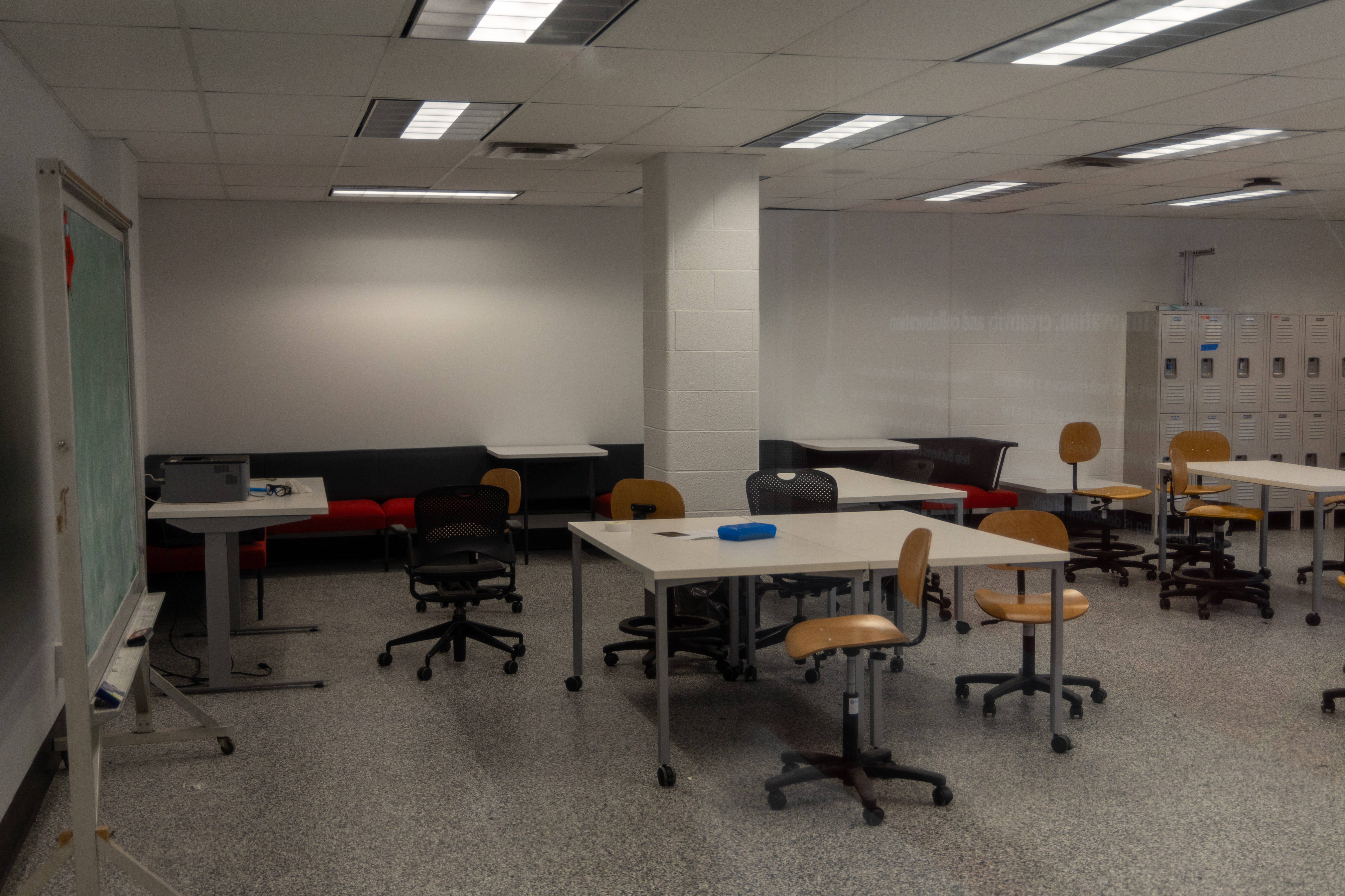 The inside of Room 114 at Bolz Hall, which is a part of four rooms dedicated to the Makerspace. Credit: Caleb Blake | Photo Editor