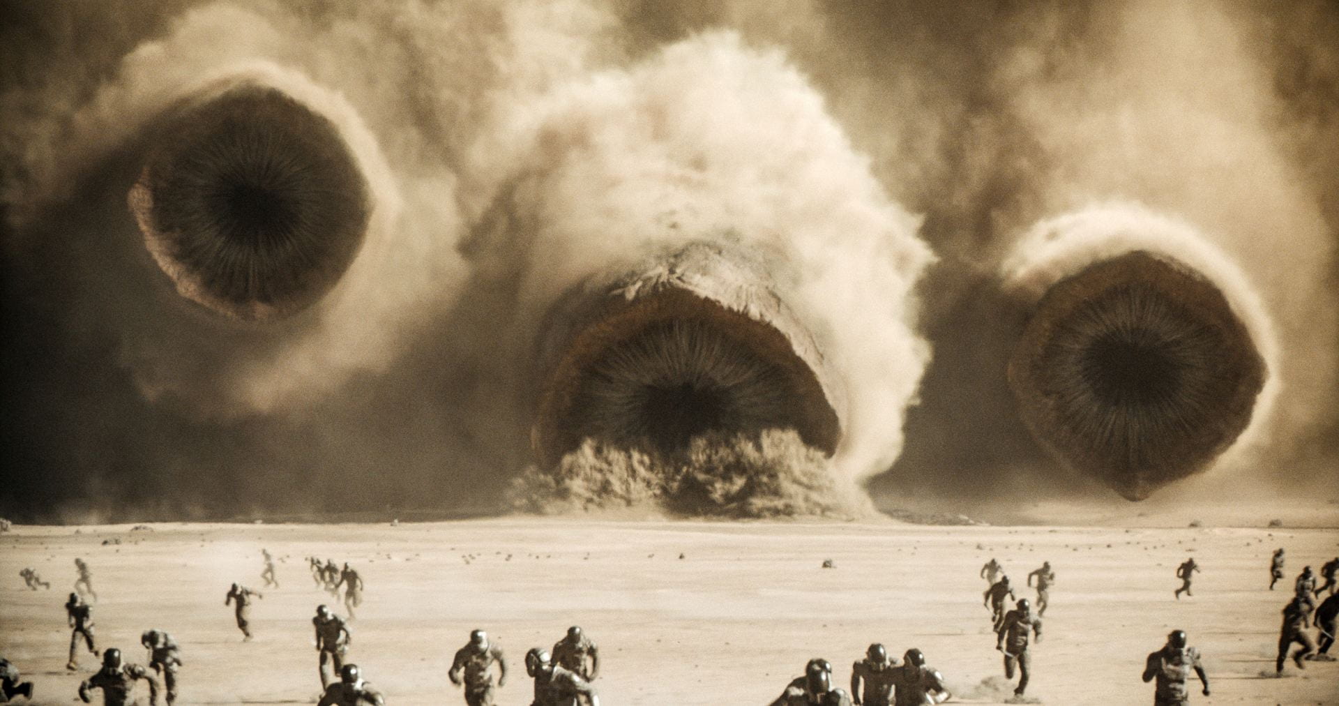 The giant sandworms of the planet Arrakis are an even bigger presence in "Dune: Part Two" than they were in 2021's "Dune." Credit: Courtesy Warner Bros. Pictures (via TNS)