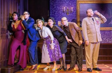 The "Clue" ensemble shows off the play's slapstick-like comedic style as it prepares to make its Columbus debut at the Ohio Theatre Tuesday. Credit: Courtesy of Jim Fisher | CAPA Communications Manager