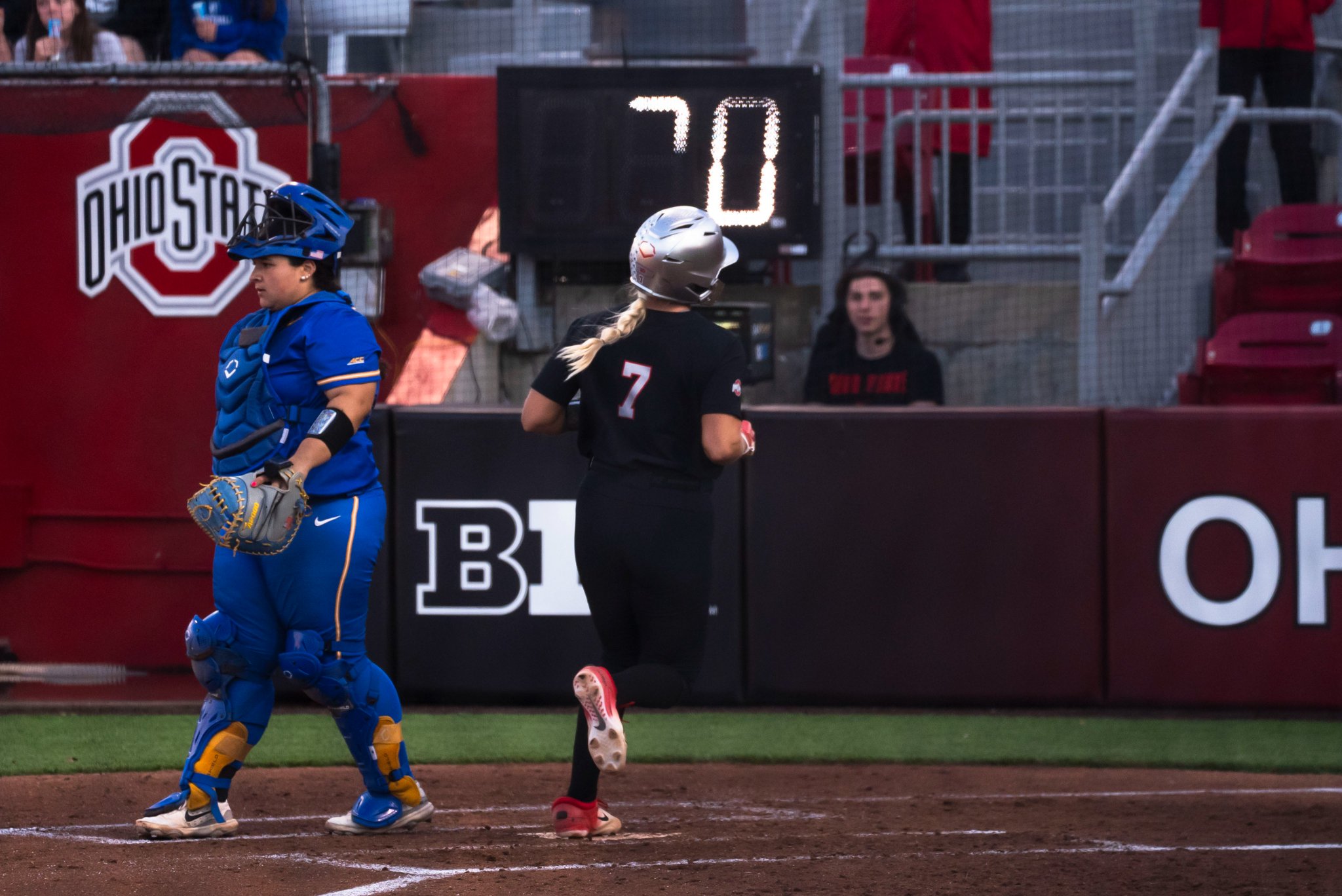 Softball: Ohio State prevails through the weather, wears down Pittsburgh 3-2 Wednesday