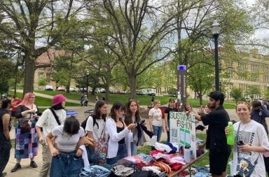 Students for Sustainable Fashion members during the club's Earth Day Event on the South Oval in April of 2023. Credit: Molly Hoskin