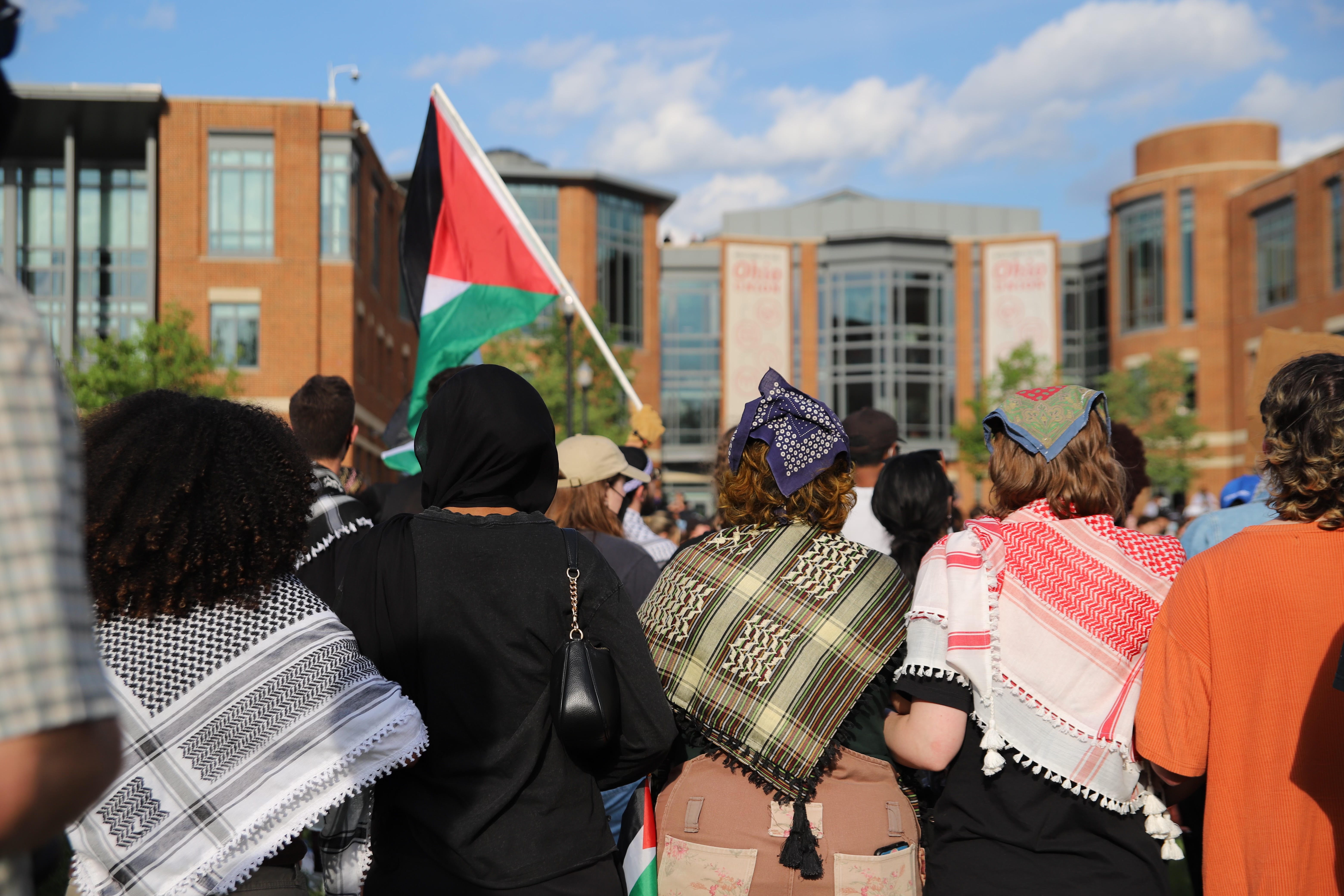 A pro-Palestinian protest took place on the South Oval on Wednesday. Credit: Carly Jo Damon | Assistant Photo Editor