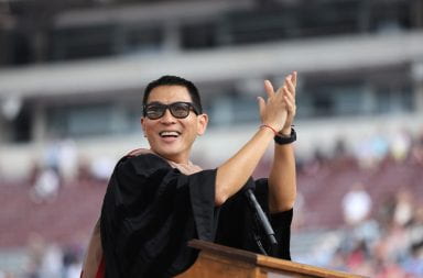 Social entrepreneur and Ohio State alum Christopher Pan delivered the spring 2024 commencement speech Sunday. Credit: Sebastian Petrou Griffith