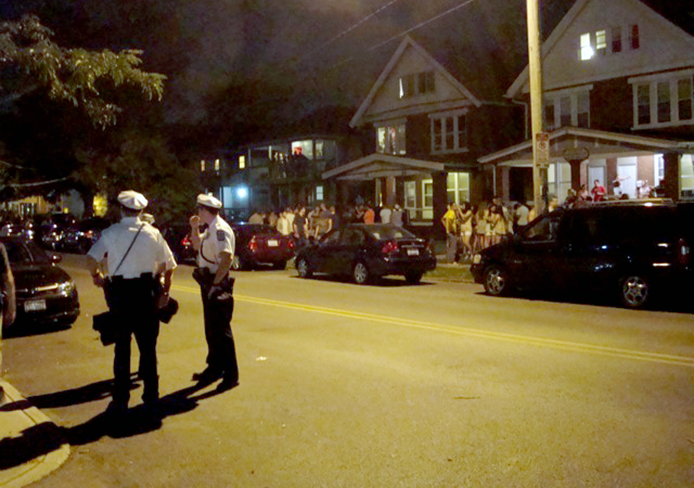 A block party called ‘ratCHITT’ was held Aug. 24 on Chittenden Avenue. There were about five arrests and pepper spray may have been used in one instance, according to a CPD sergeant. Credit: Ritika Shah / Asst. photo editor