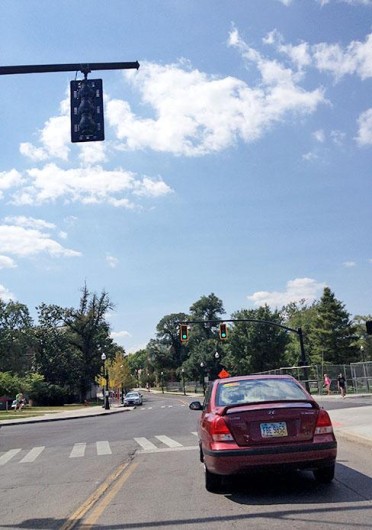 A traffic light was installed at 12th Avenue and College Road. Credit: Shelby Lum / Photo editor 