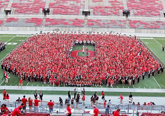 Buckeye Kick-Off was held Aug. 24 at Ohio Stadium and featured multiple speakers and an OSU marching band performance. Credit: Shelby Lum / Photo editor 