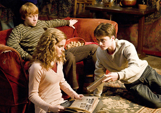 Emma Watson, left, Rupert Grint, middle, and Daniel Radcliffe in ‘Harry Potter and the Half-Blood Prince.’ Rumors have circulated about J.K. Rowling writing an eighth ‘Harry Potter’ book. Credit: Courtesy of MCT 