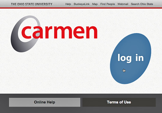 "Nahhh," said Tanner, as his cursor hovered over the 'Log In' button. "No computer tells me what to do." Credit: Screenshot of carmen.osu.edu 