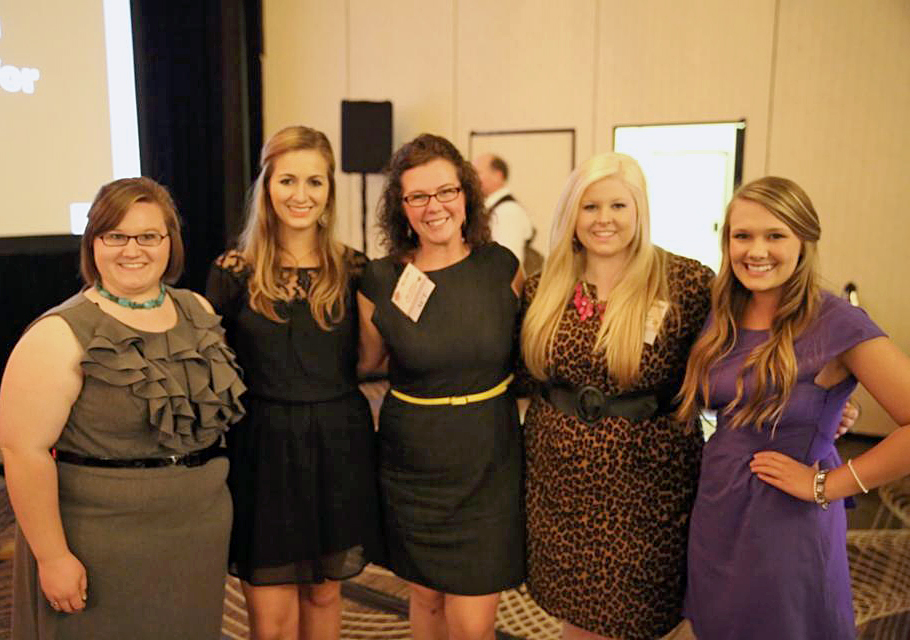 Ellen Gilliland (center) stands with the other Agricultural Communicators of Tomorrow. Credit: Courtesy of Ellen Gilliland