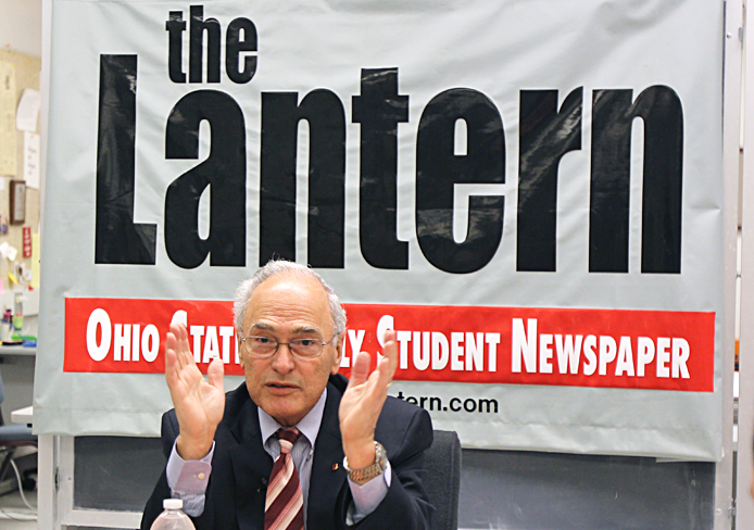 Interim OSU President Joseph Alutto speaks to The Lantern Sept. 23. Credit: Ritika Shah / Asst. photo editor