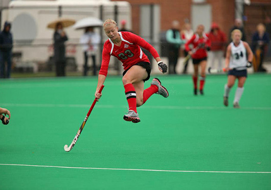 Then-senior forward Danica Deckard passes the ball during a game against Penn State Oct. 19, 2012, at Buckeye Varsity Field. OSU lost, 3-0. Credit: Courtesy of Facebook