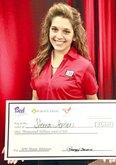 Sierra Jepsen, a second-year in agribusiness and applied economics, was selected to be one of five 2014 National Beef Ambassadors. Credit: Courtesy of Sierra Jepsen