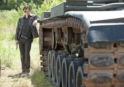 The Governor (David Morrissey) stands next to a tank before attacking the prison in the midseason finale of ‘The Walking Dead.’ Credit: Gene Page / AMC 