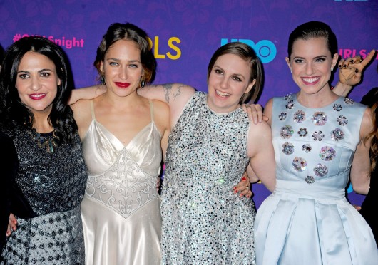 Jenni Konner (left), Jemima Kirke, Lena Dunham and Allison Williams attend the premiere of ‘Girls’ Season 3, held at Jazz at Lincoln Center in New York City Jan. 6.  Credit: Courtesy of MCT