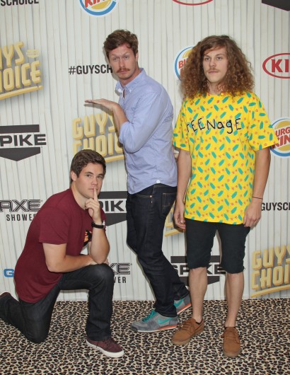 Adam Devine (left), Anders Holm and Blake Anderson of 'Workaholics' at Spike TV's Guys Choice Awards in Culver City, Calif., June 8.  Credit: Courtesy of MCT