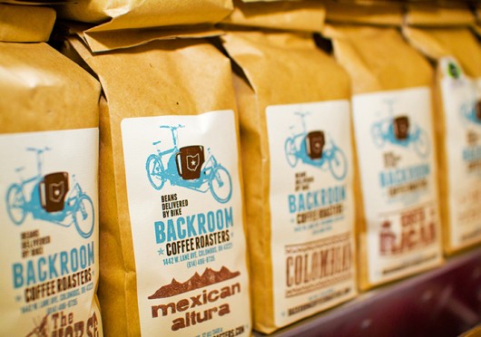 Packages of Backroom Coffee Roasters coffee. The third annual North Market Coffee Brunch Sunday is set for April 13 at the North Market.   Credit: Sheila Hunt Rossiter
