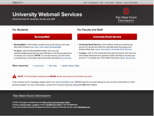 OSU Webmail Services plans to update its design Sept. 3 to better align with university-branding standards. Credit: Courtesy of OSU