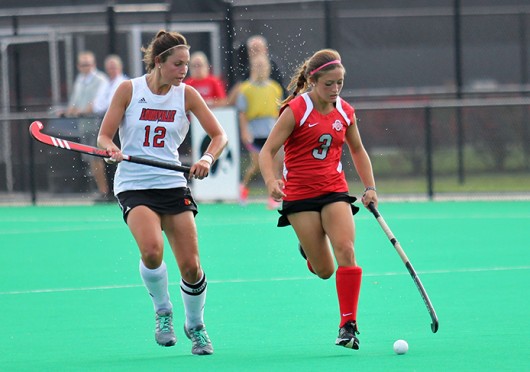 Then-sophomore forward Peanut Johnson advances the ball during a match against Louisville Oct. 1, 2013 at Buckeye Varsity Field. OSU lost, 6-3. Credit: Lantern file photo
