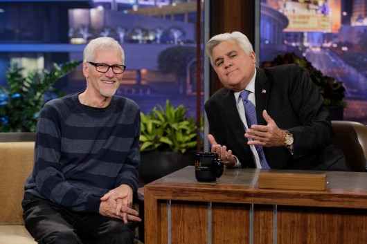 Dave Berg (left) sits at the desk with Jay Leno on 'The Tonight Show with Jay Leno.' Credit: Courtesy of Mary Berg
