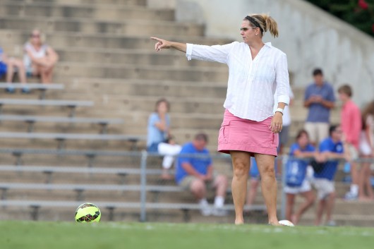 Women's soccer coach Lori Walker, who is in her 18th season with the Buckeyes, picked up her 200th OSU win Sept. 12 against Indiana. Walker is winningest coach in program history. Credit: Courtesy of OSU athletics