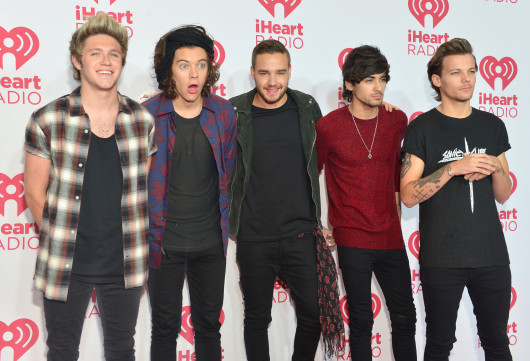Niall Horan (left), Harry Styles, Liam Payne, Zayn Malik, and Louis Tomlinson of One Direction attend the 2014 iHeart Radio Music Festival on Sept. 20 at the MGM Grand Garden Arena in Las Vegas. Credit: Courtesy of MCT 