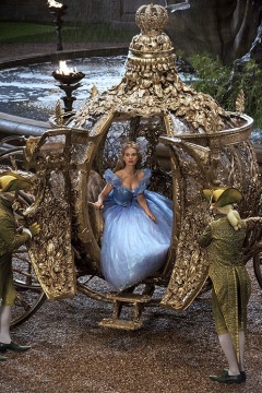 Lily James is Cinderella in Disney's live-action feature inspired by the classic fairy tale which brings to life the images in Disney's 1950 animated movie. Credit: Courtesy of Walt Disney Studios
