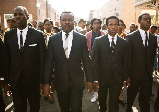 From left, Colman Domingo plays Ralph Abernathy, David Oyelowo plays Dr. Martin Luther King, Jr., Andre Holland plays Andrew Young, and Stephan James plays John Lewis in 'Selma' from Paramount Pictures, Pathe, and Harpo Films.  Credit: Courtesy of TNS.